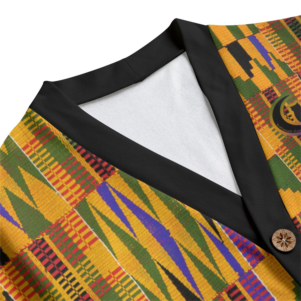KENTE ATEF Unisex V-neck Cardigan With Button Closure