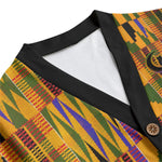 KENTE ATEF Unisex V-neck Cardigan With Button Closure