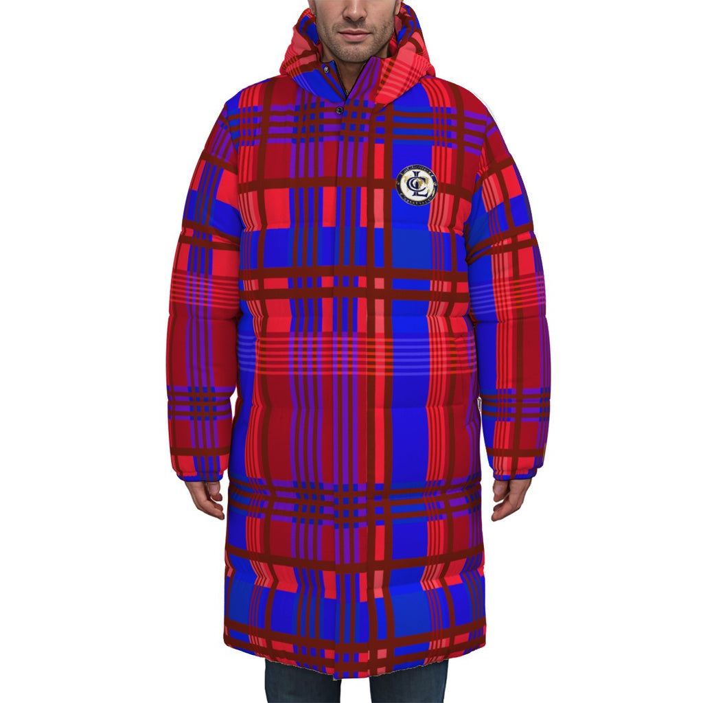 MADRAS RED Unisex Long Down Jacket