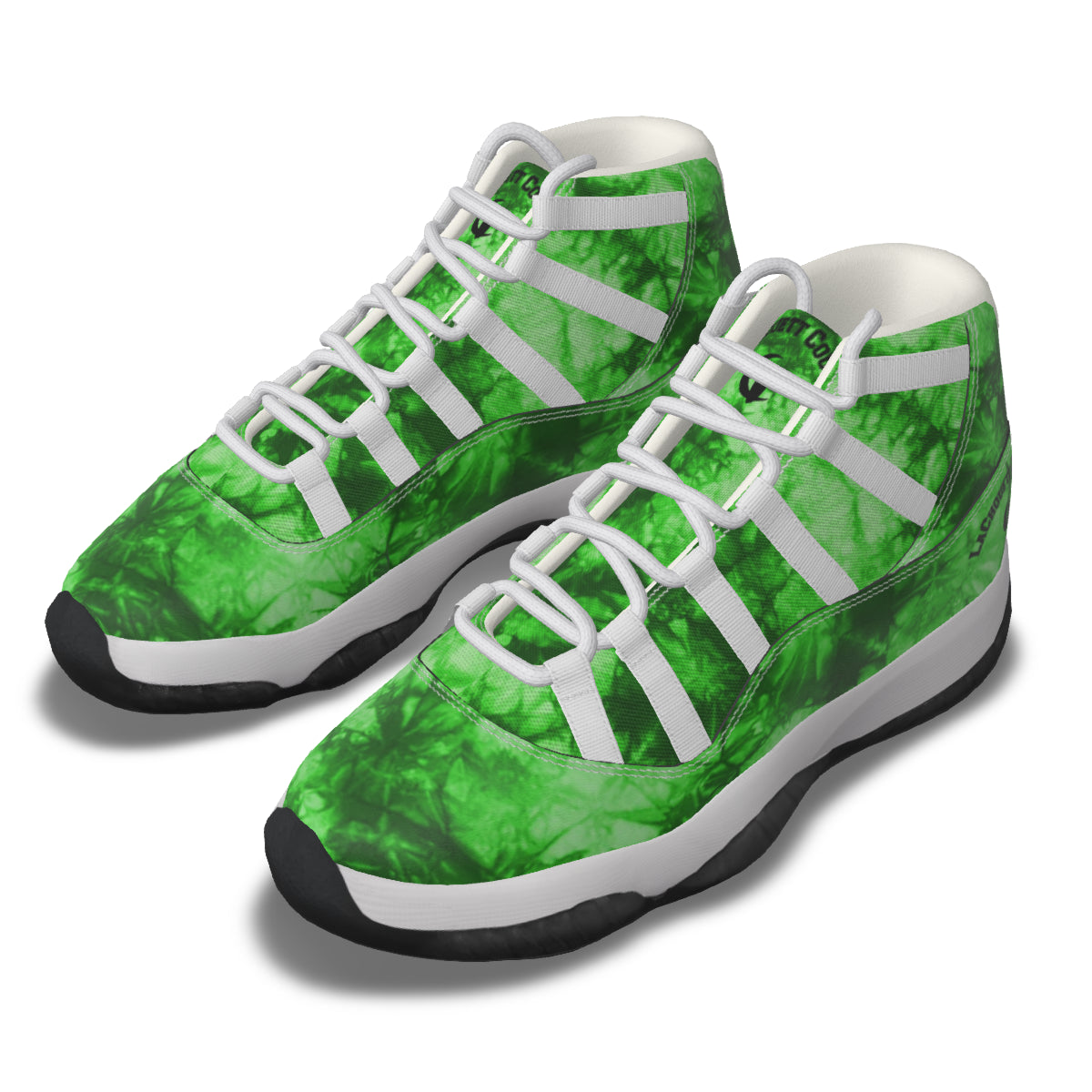 TIE DYE GREEN High Top Basketball Shoes