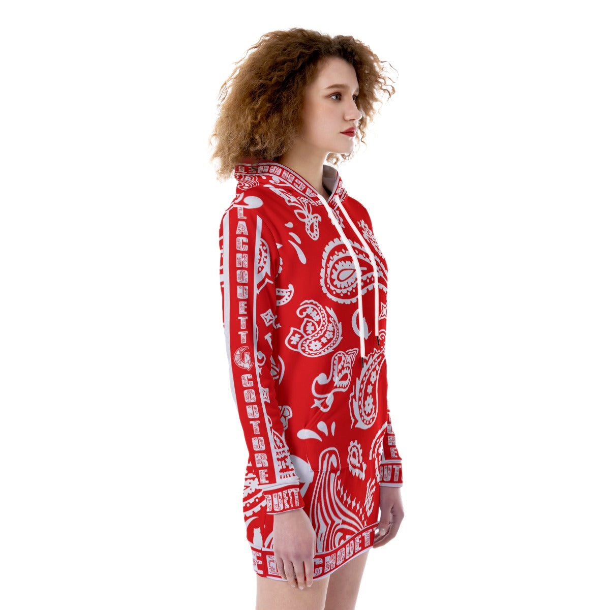 BANDANA PAISLEY Bs'UP Women's Heavy Fleece Long Hoodie