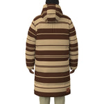 STRIPES BRWN Unisex Long Down Jacket