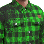DUSTY PLAID GREEN Unisex Lapel Jacket Cotton
