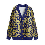 GORGIOUS BLEU Unisex V-neck Cardigan With Button Closure