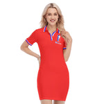 WESTSIDE RED Women's Polo Collar Dress