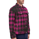 DUSTY PLAID GRPS Unisex Lapel Jacket  Cotton