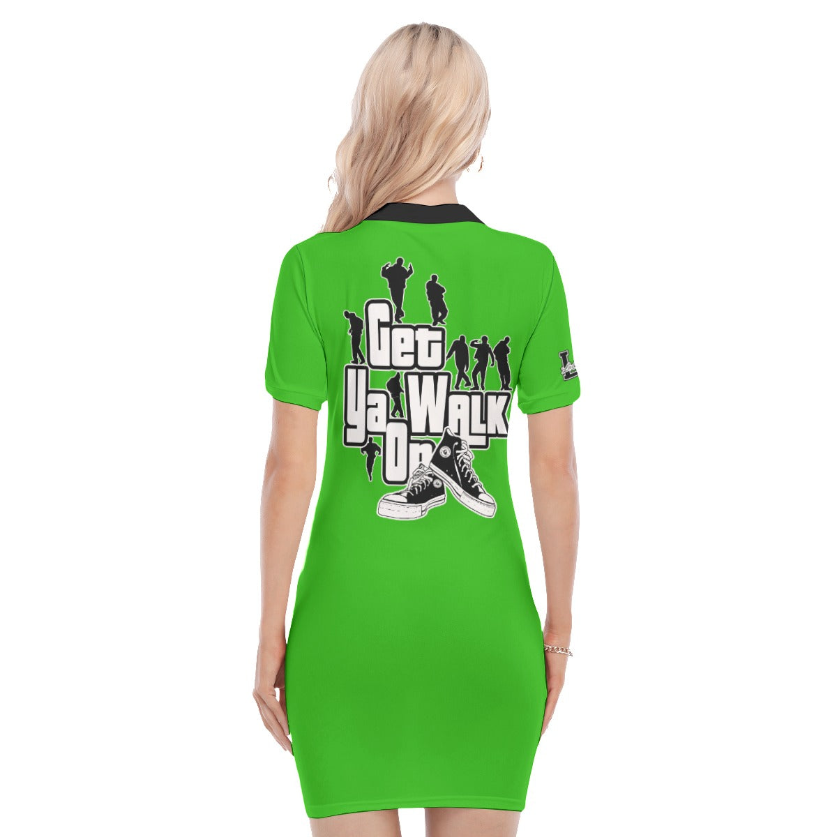 GET YA WALK ON GREEN Women's Polo Collar Dress