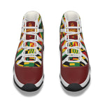 KENTE BUTAN RED High Top Basketball Shoes