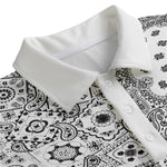 BANDANA MIX WHT Unisex Lapel Collar Sweater