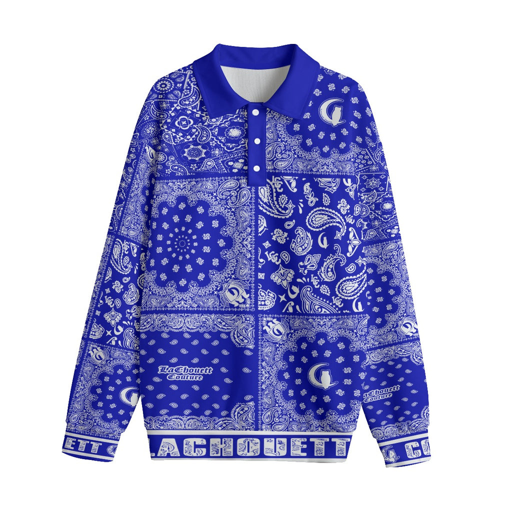 BANDANA MIX Cs'UP Unisex Lapel Collar Sweater