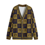 LCC VINTAGE BLEU Unisex V-neck Cardigan With Button Closure