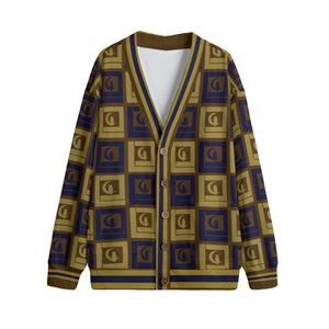 LCC VINTAGE BLEU Unisex V-neck Cardigan With Button Closure