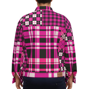 FLEXIN PLAID GRAPES Unisex Lapel Jacket  Cotton