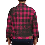 DUSTY PLAID PINKISH Unisex Lapel Jacket Cotton
