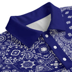 BANDANA MIX NAVY Unisex Lapel Collar Sweater