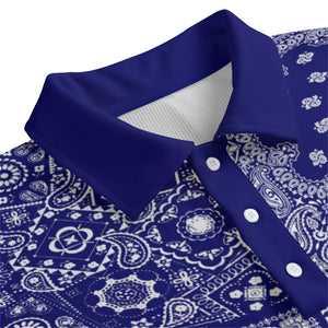 BANDANA MIX NAVY Unisex Lapel Collar Sweater