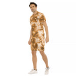 TIE DYE BROWN Men's Short Sleeve Shirt Sets