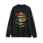 RGB RIPPED BLC Unisex V-neck Cardigan With Button Closure