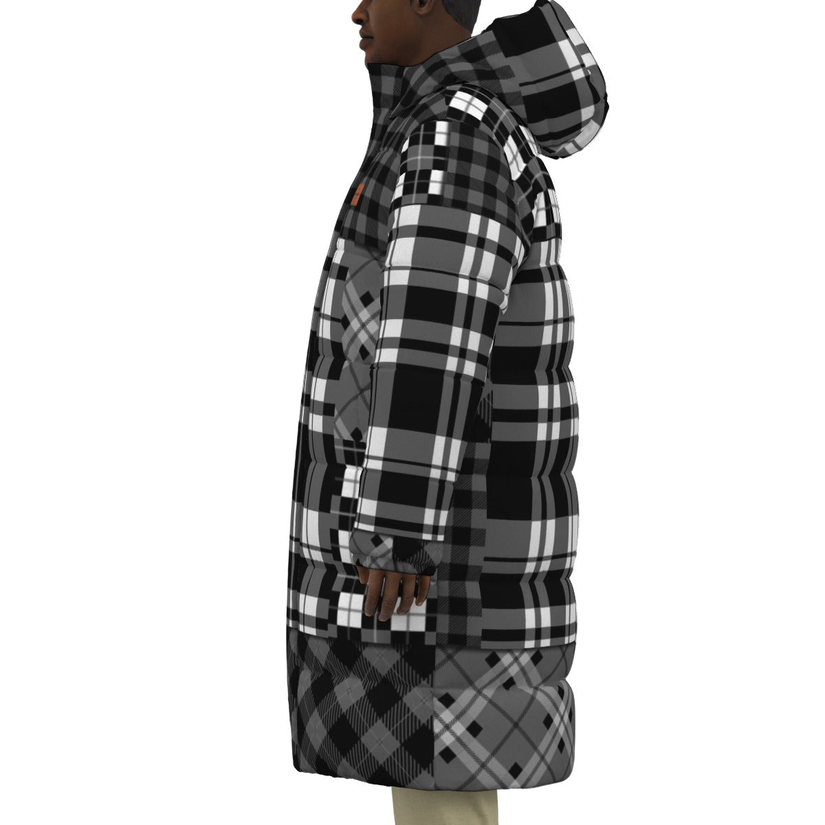 FLEXIN PLAID BLC Unisex Long Down Jacket