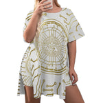 CRYPTO KMT WHT Drop-Shoulder T-Shirt with Side Split and Shorts