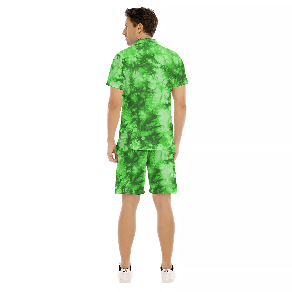 TIE DYE GREEN Men's Short Sleeve Shirt Sets
