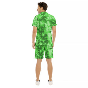 TIE DYE GREEN Men's Short Sleeve Shirt Sets