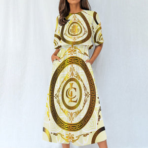 LCC RICH WHT Women's Elastic Waist Dress