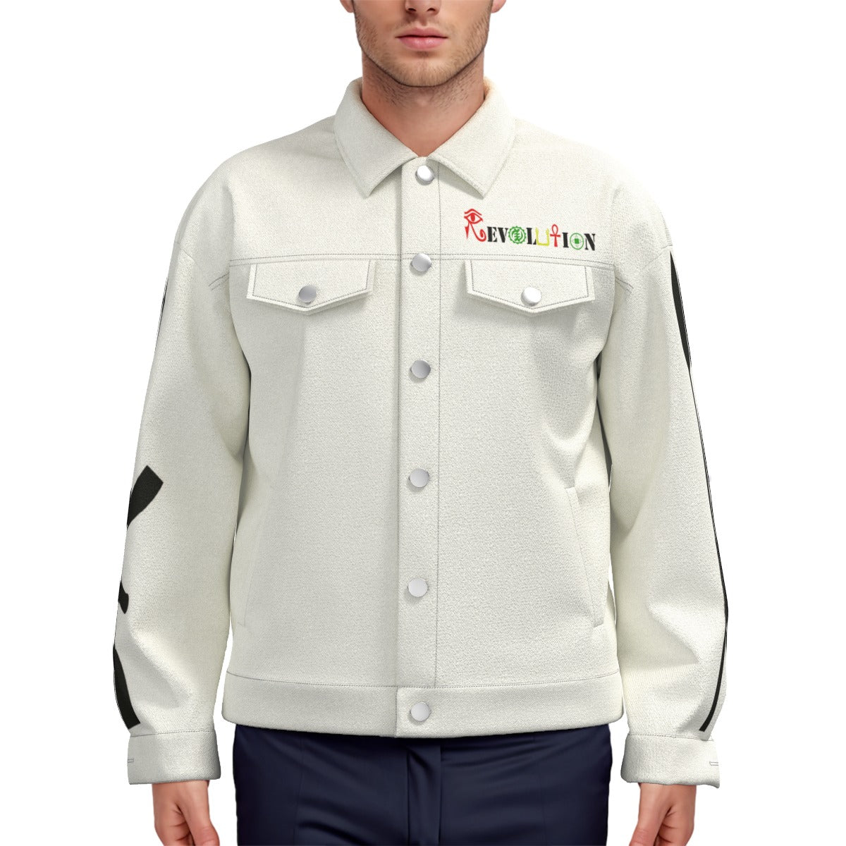 REVOLUTION WHT Unisex Lapel Jacket Cotton
