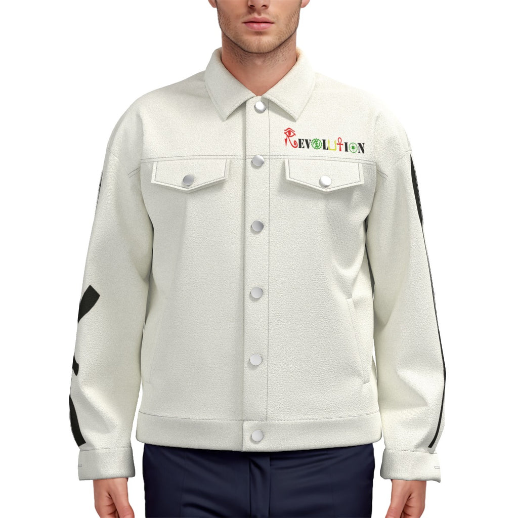 REVOLUTION WHT Unisex Lapel Jacket Cotton