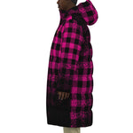 DUSTY PLAID GRAPES Unisex Long Down Jacket