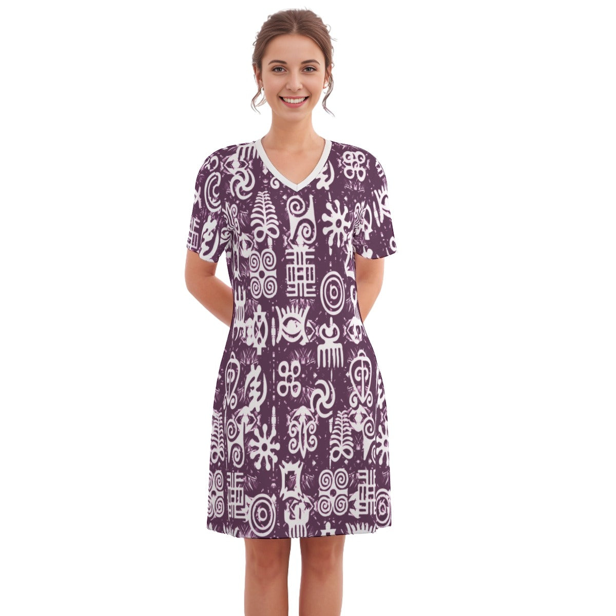 ADINKRA MXGRPS Women's Round Neck Dress