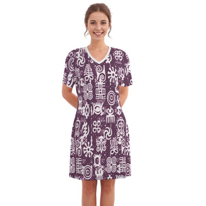 ADINKRA MXGRPS Women's Round Neck Dress