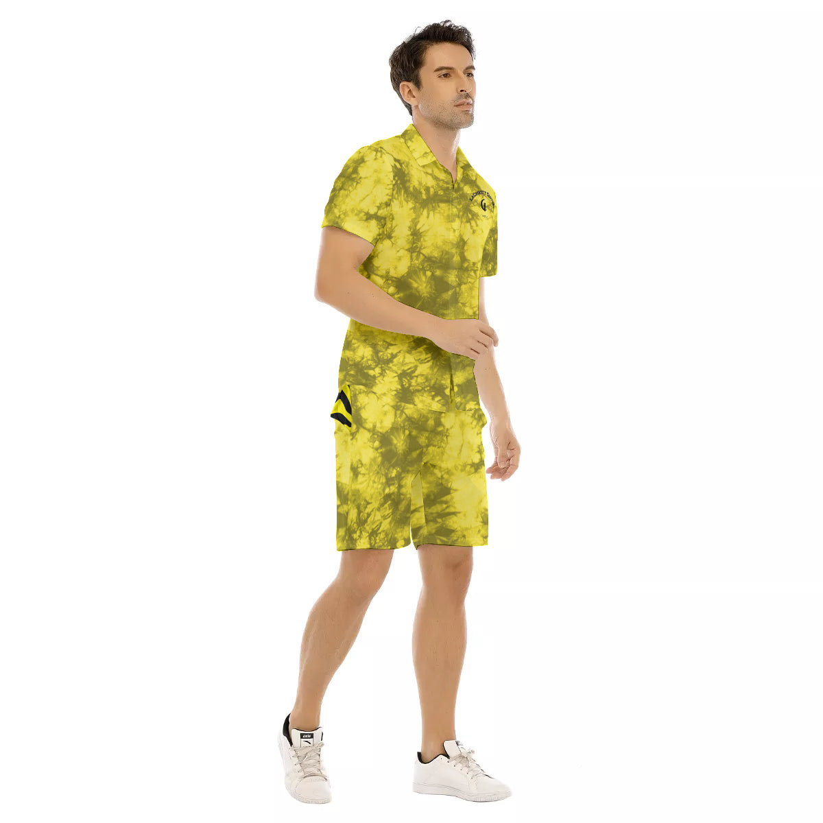 TIE DYE YLW Men's Short Sleeve Shirt Sets