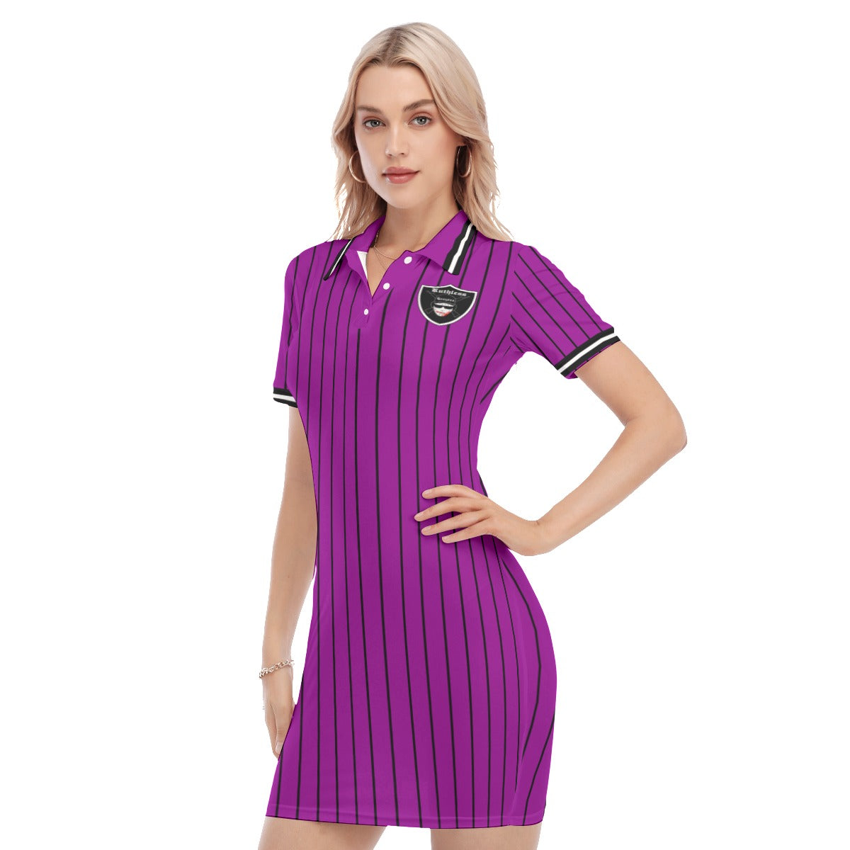 EAZY-E RUTHLESS PRPLE Women's Polo Collar Dress