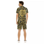 GORGEOUS LEAF GOLD Men's Short Sleeve Shirt Sets