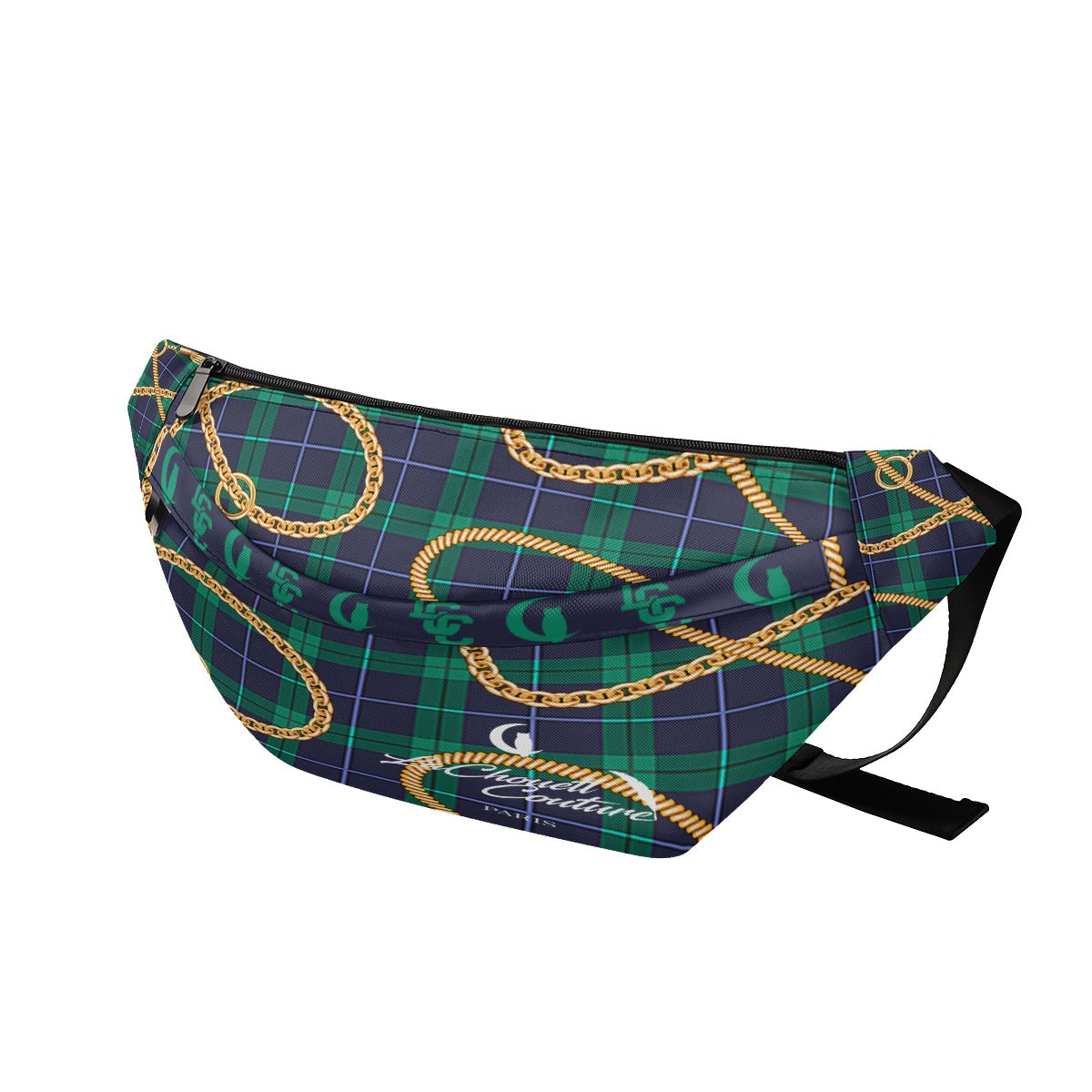 PLAID IN GOLD Large Fanny Bag