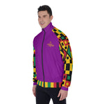 KENTE BUTAN PRPLE Men's Stand Collar Jacket