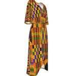 KENTE ATEF Women's Short Sleeve V-neck Dress