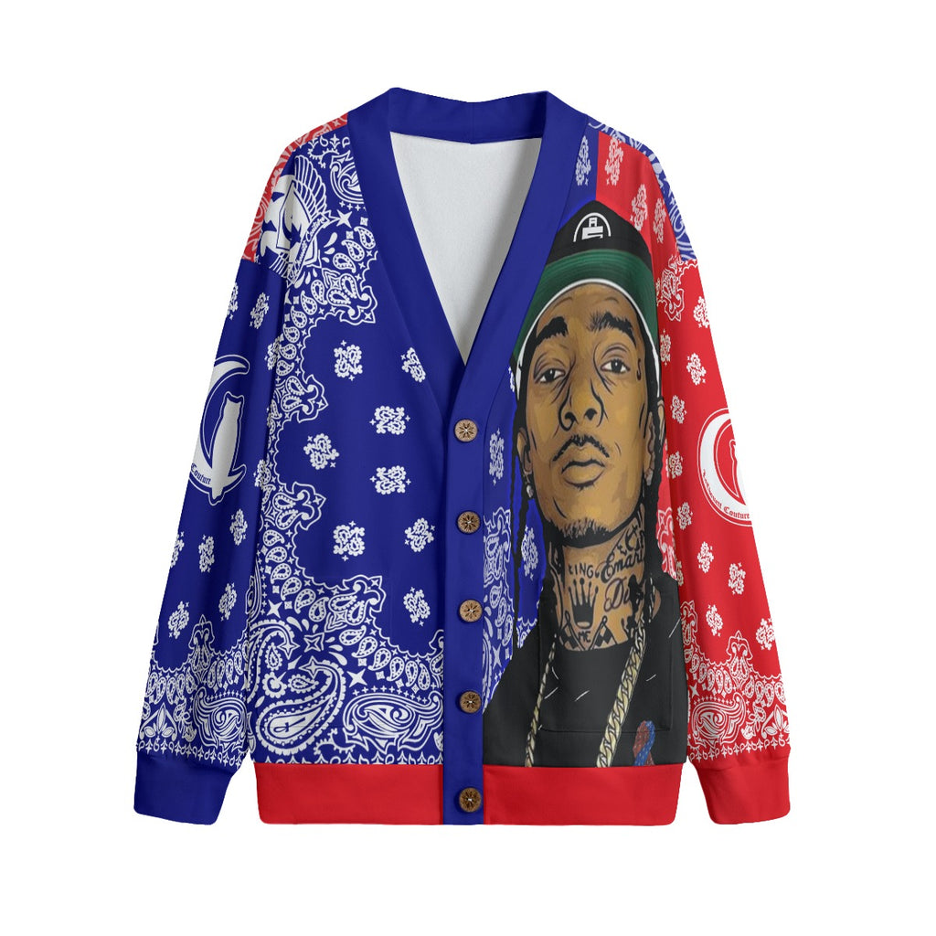 NIPSEY GANG UNITY Unisex V-neck Cardigan With Button Closure