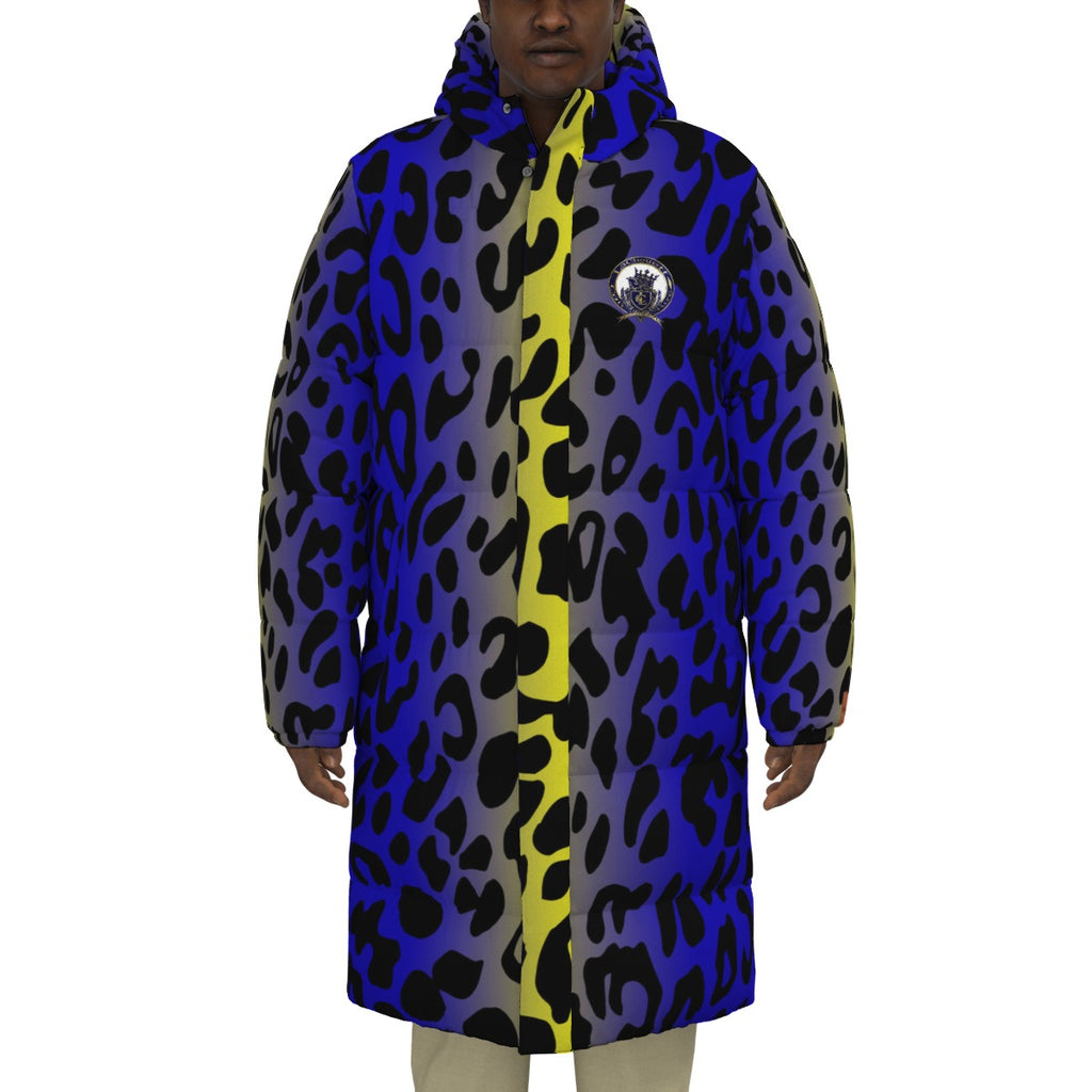 JAGUAR BLUE Unisex Long Down Jacket