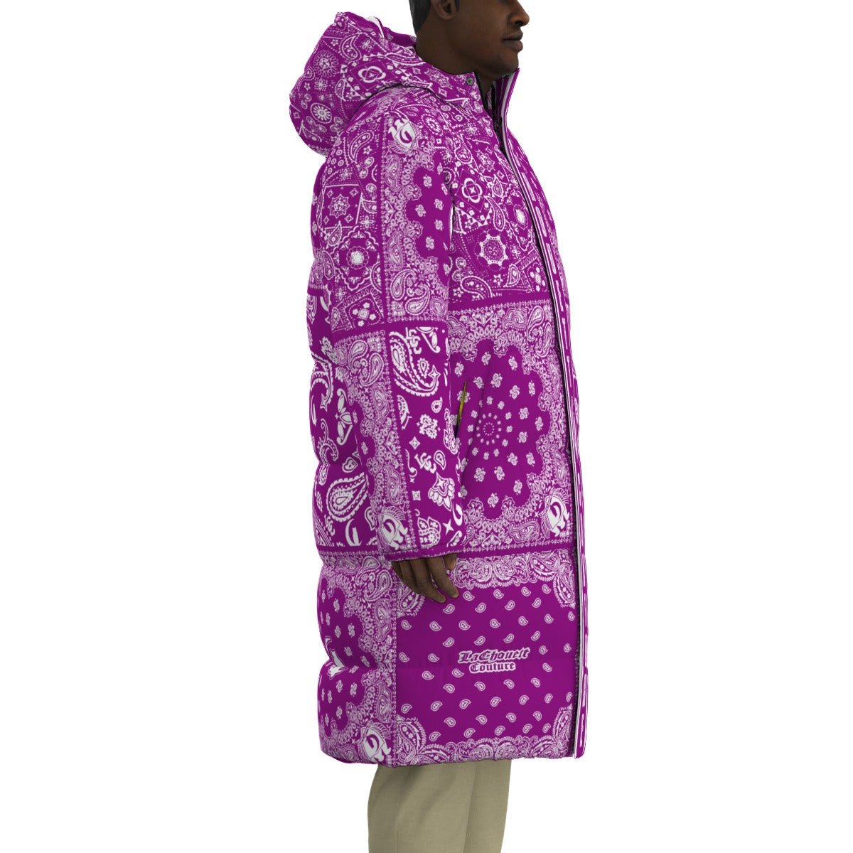 BANDANA MIX GRAPES Unisex Long Down Jacket