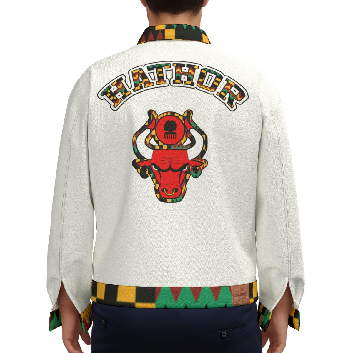 HATHOR KENTE Unisex Lapel Jacket Cotton