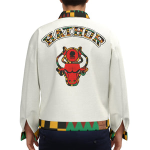 HATHOR KENTE Unisex Lapel Jacket Cotton