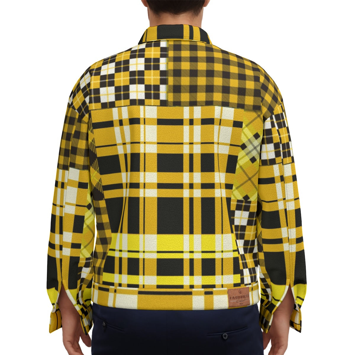 FLEXIN PLAID YLW Unisex Lapel Jacket  Cotton