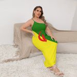 YANAZER Women's Oblique-Shoulder Exposure Dress With Side Split (Plus Size)