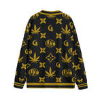 WEEDY BRWNBLC Unisex V-neck Cardigan With Button Closure