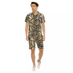 GORGEOUS LEAF BLUE Men's Short Sleeve Shirt Sets