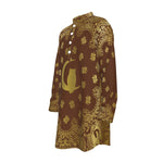 BANDANA GOLDBRWN Men's Stand-up Collar Long Shirt