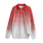 LCC NEW RICH RED Unisex Lapel Collar Sweater