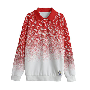 LCC NEW RICH RED Unisex Lapel Collar Sweater